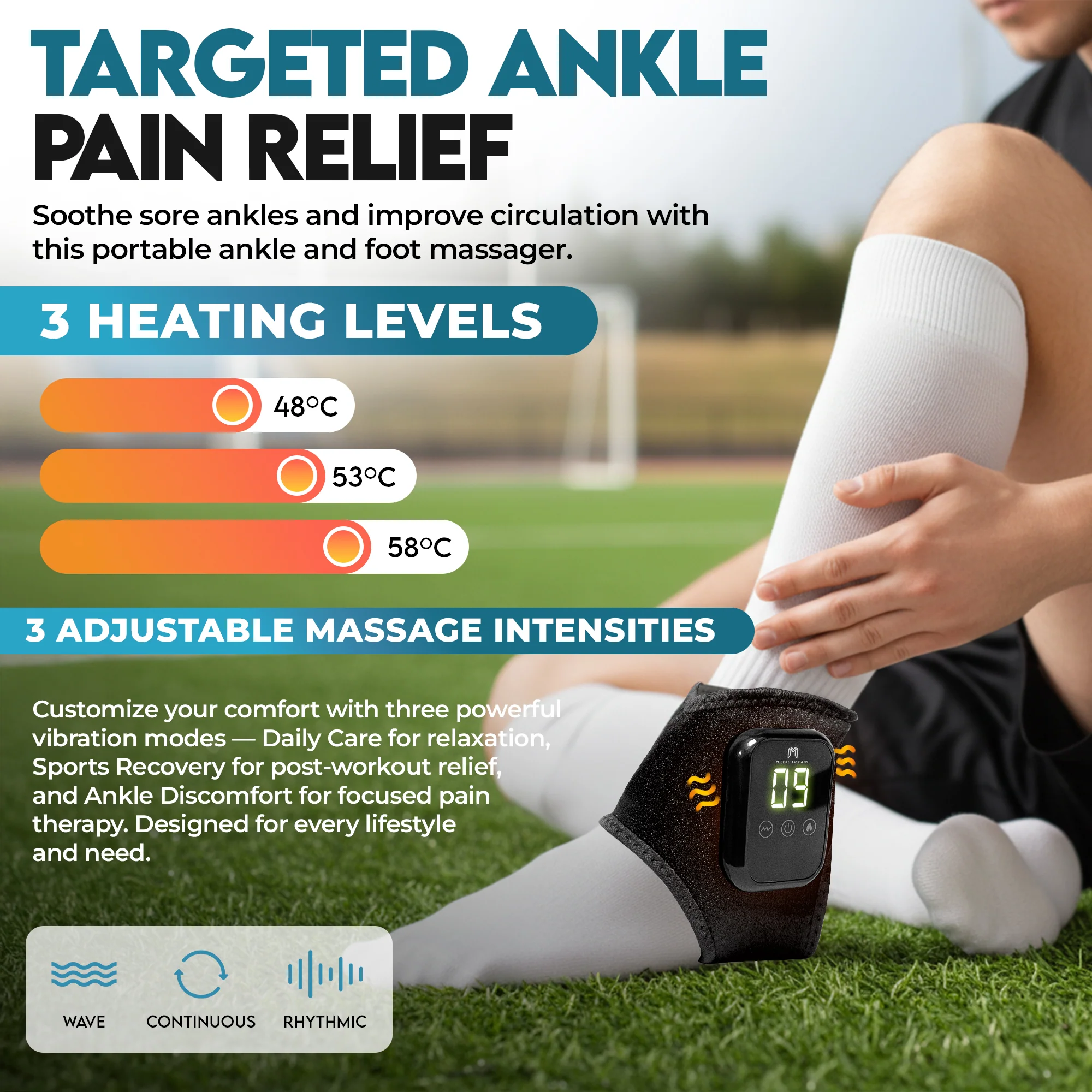 MediCaptain AnkleRecovery Pro - Massager and Heat Brace - Image 3