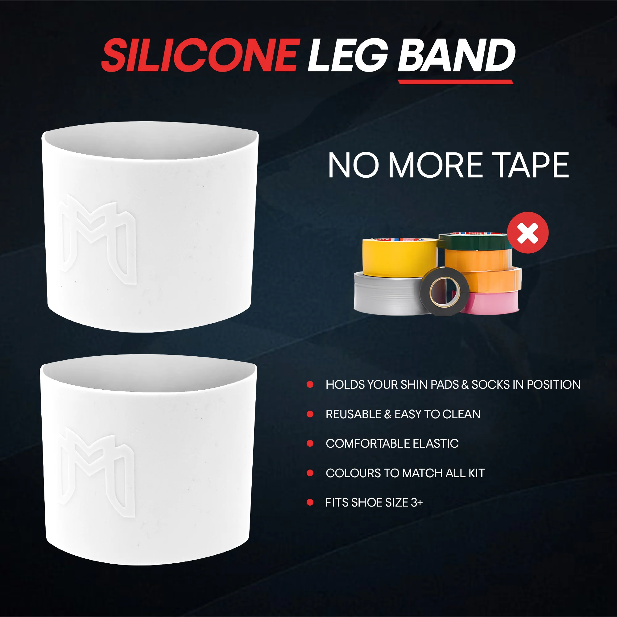 Silicone Shin Guard Holder Bands, Alternative to Grip Tape - Image 4