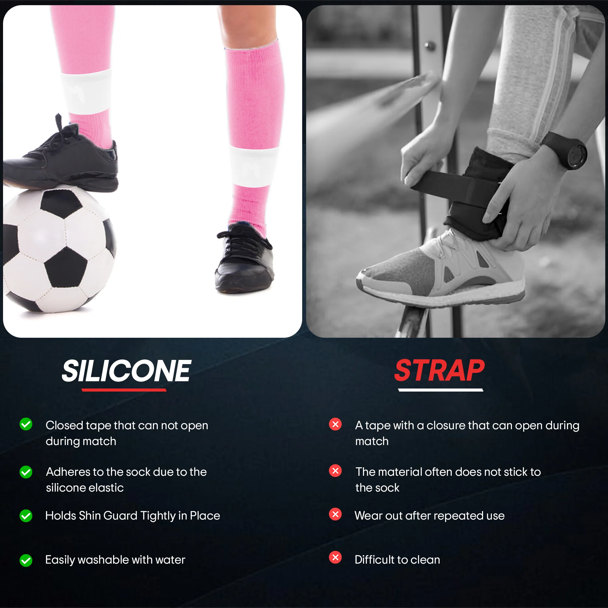 Silicone Shin Guard Holder Bands, Alternative to Grip Tape - Image 6