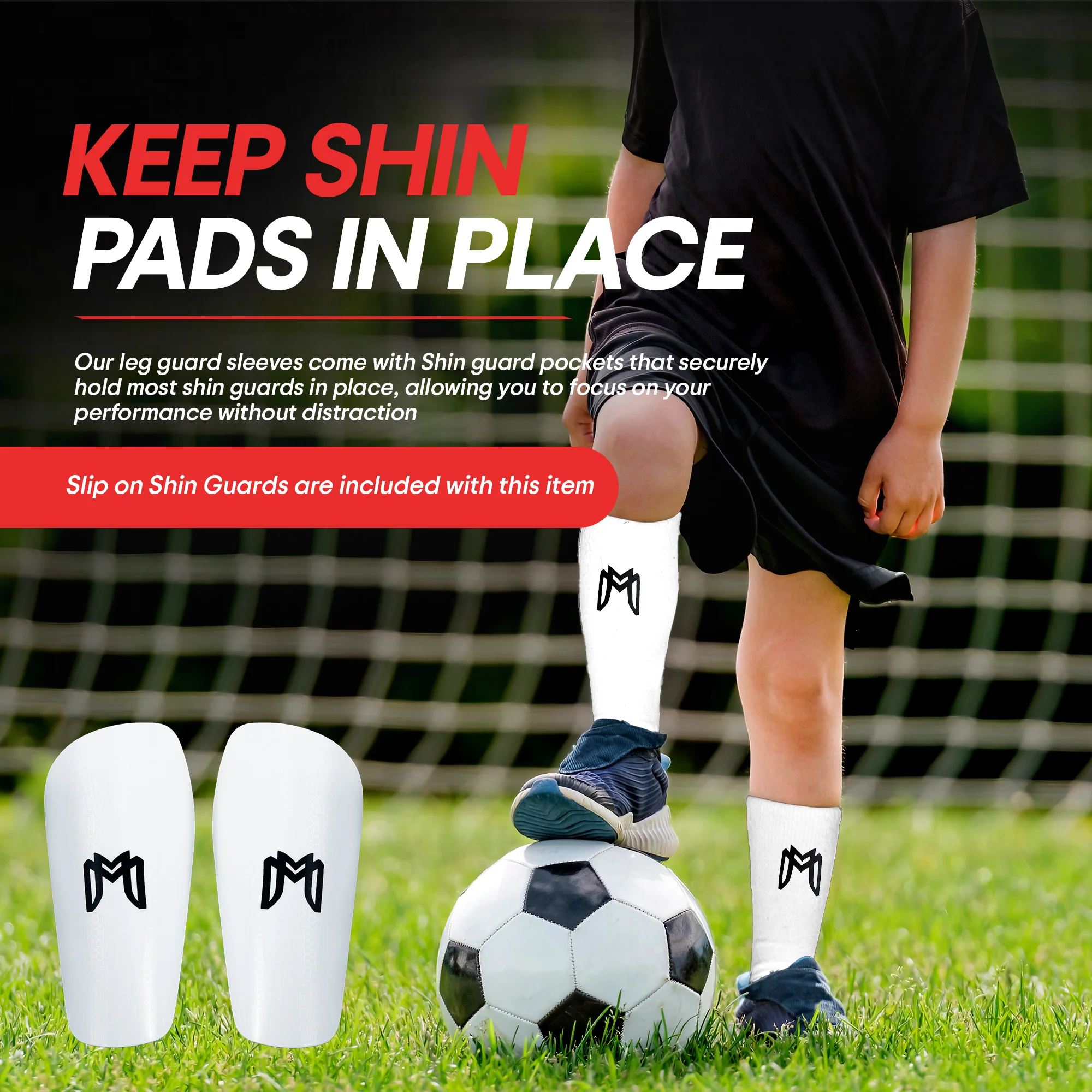 Soccer Shin Guard Sleeves with Padded Protection - Image 13