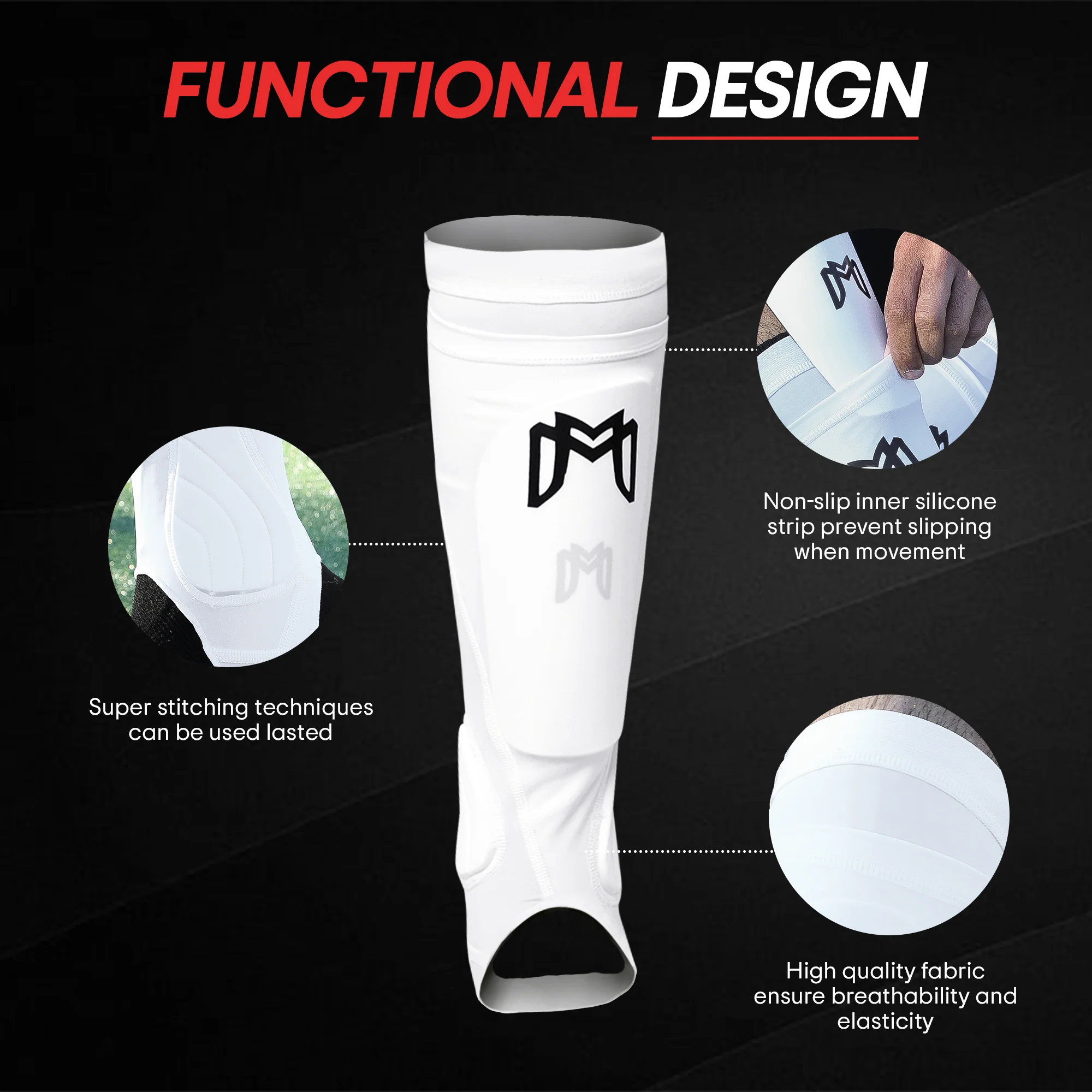 Soccer Shin Guard Sleeves with Padded Protection - Image 15