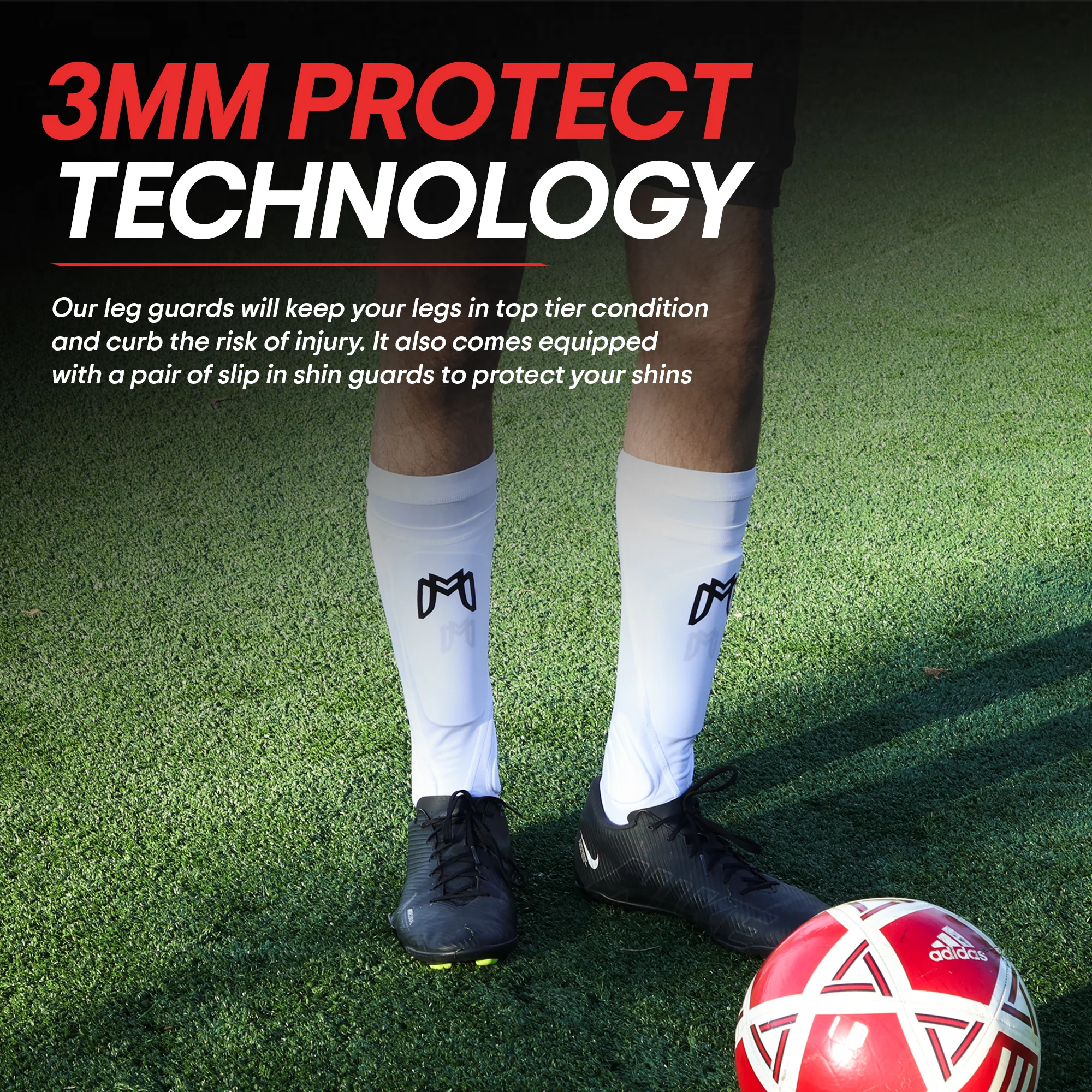 Soccer Shin Guard Sleeves with Padded Protection - Image 16
