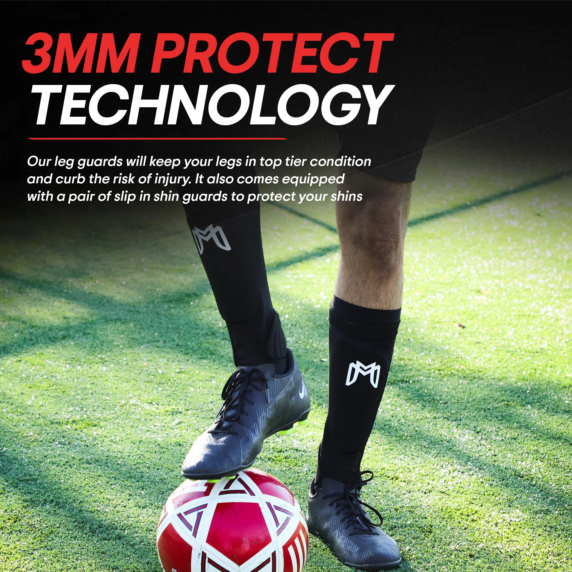 Soccer Shin Guard Sleeves with Padded Protection - Image 3