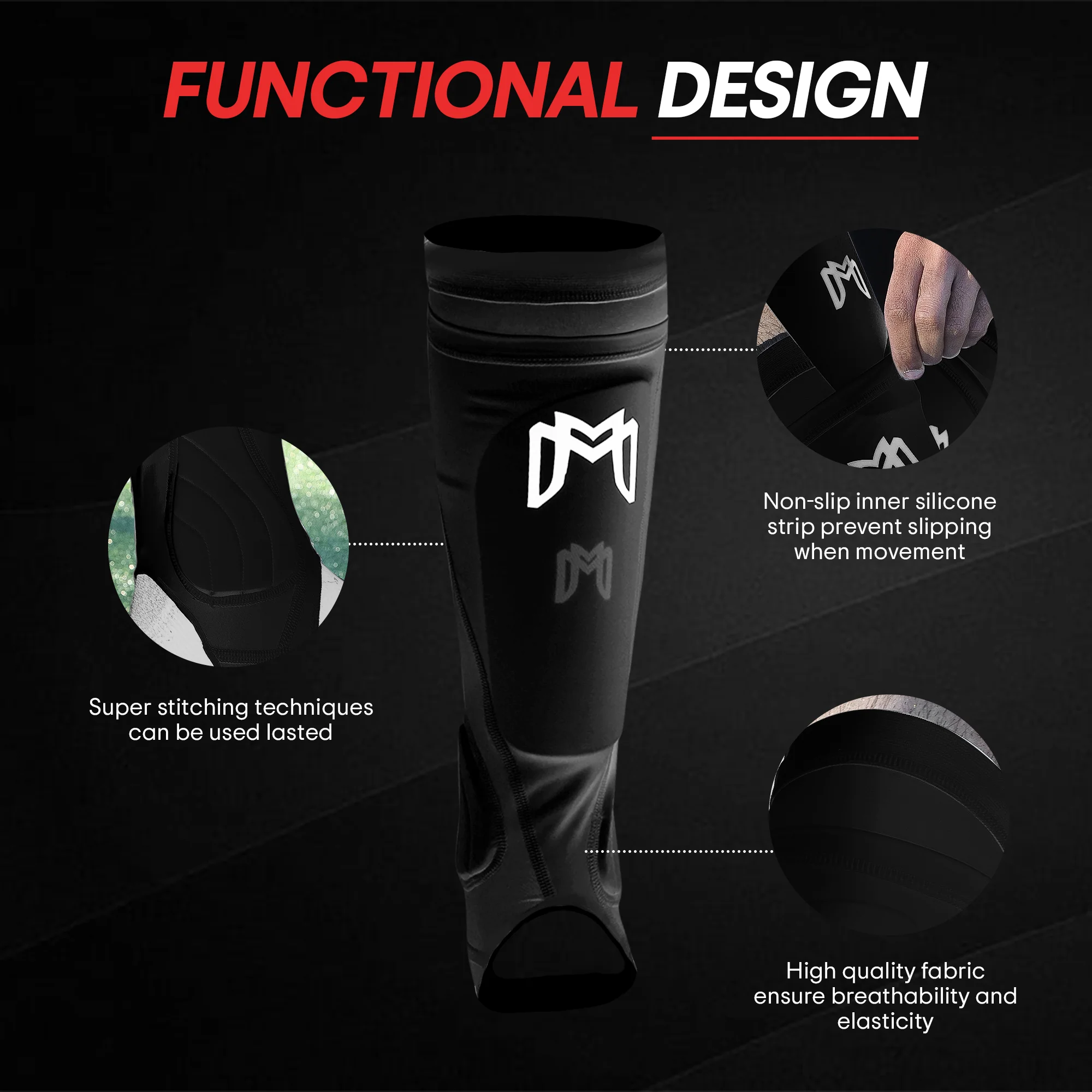 Soccer Shin Guard Sleeves with Padded Protection - Image 5