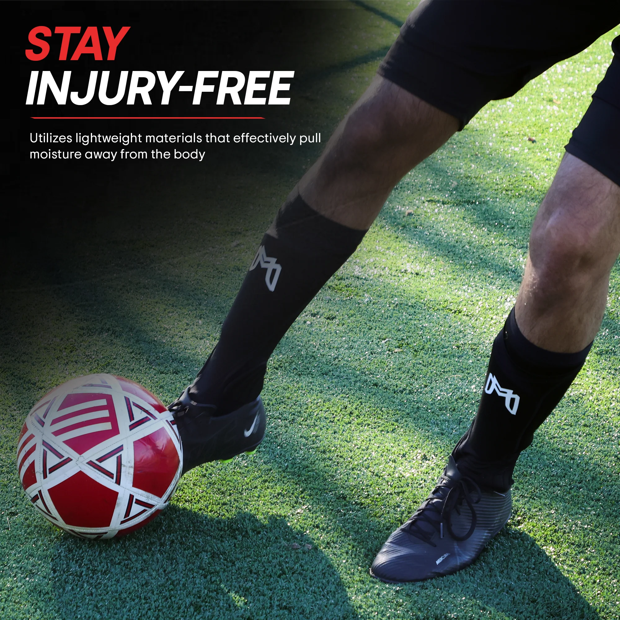 Soccer Shin Guard Sleeves with Padded Protection - Image 6